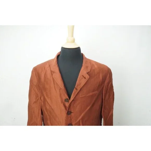 John Varvatos Linen Blend Rust Orange Sport Coat Jacket Coat Sz 40 NEW